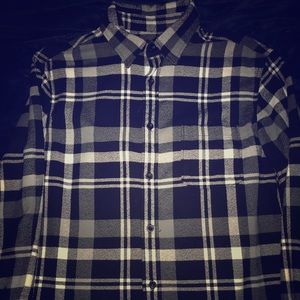 Merona Black & White Plaid Button Up